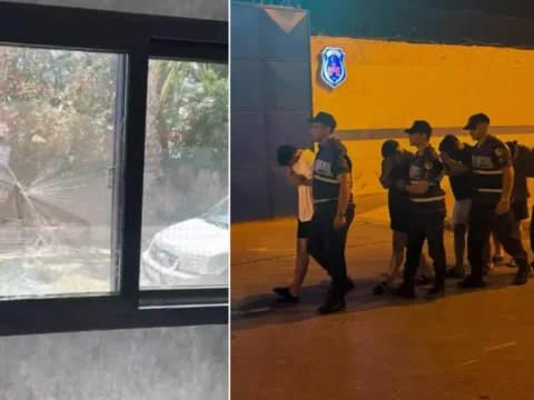 Mersinde gbt gerginligi polis merkezinin camini kirdilar 15Md6NYy
